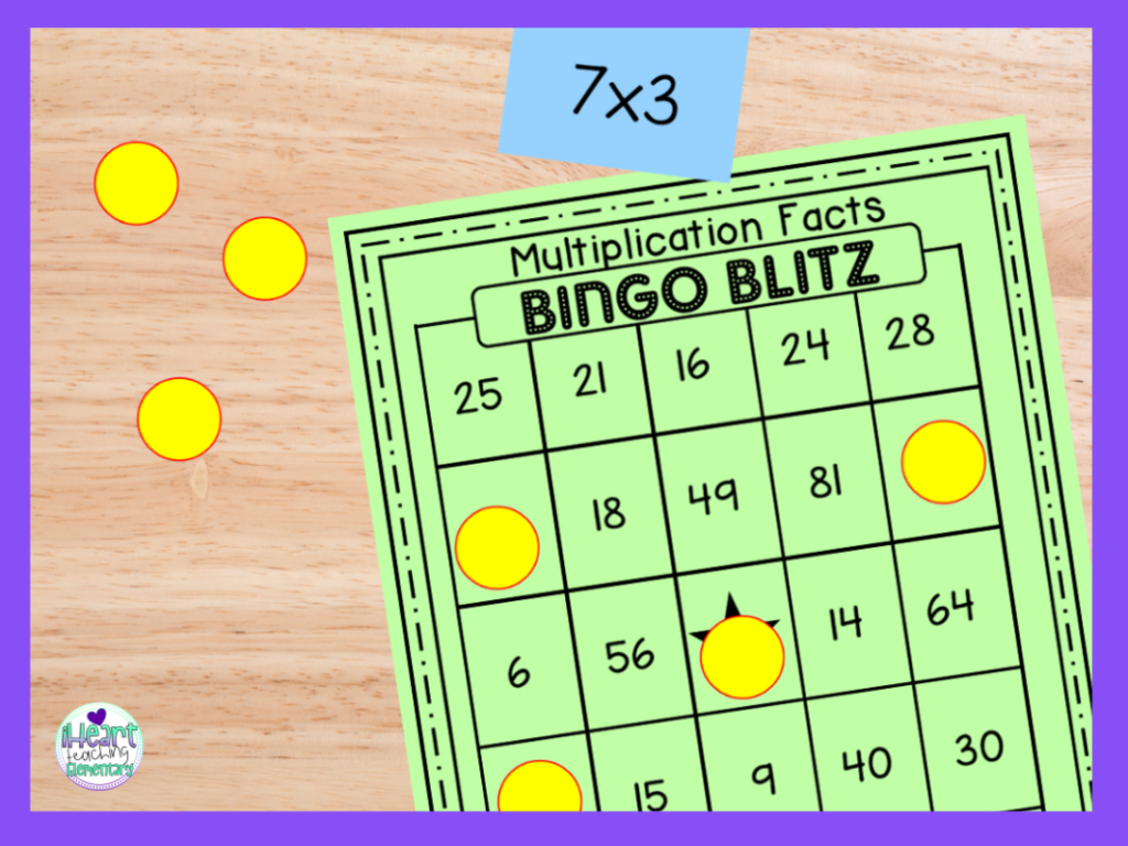 Interactive Math Game: Digital Bingo Cards: Multiplication