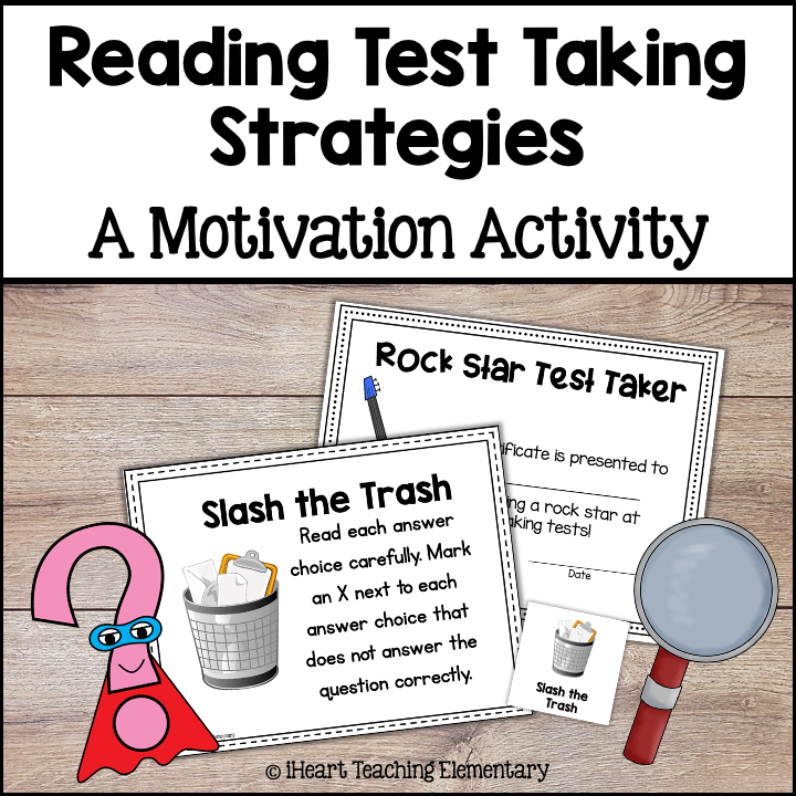 Reading Test Taking Strategies Motivation Activity Cover Picture
