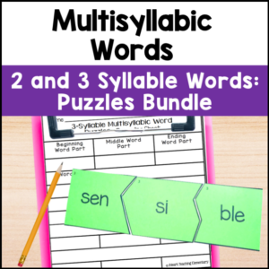 Multisyllabic Words Activities – Puzzles Bundle