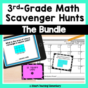 3rd Grade Math Review Games – Scavenger Hunts Bundle