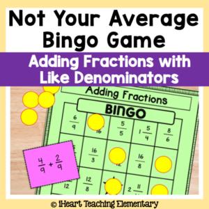 Adding Fractions Game with Like Denominators