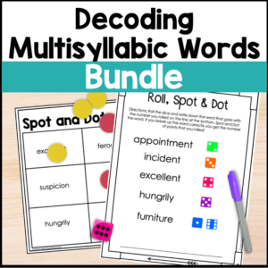 Decoding Multisyllabic Words Activities Bundle – Words with 2 – 5 Syllables