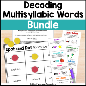 Decoding Multisyllabic Words Activities Bundle – Words with 2 – 5 Syllables