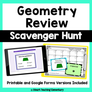 3rd Grade Geometry Review Scavenger Hunt