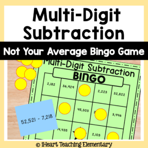 Multi-Digit Subtraction Bingo Game – 4 and 5-Digit Numbers