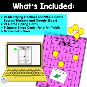 Identifying Fractions of a Whole Bingo Game