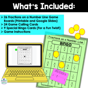 Fractions on a Number Line Bingo Game