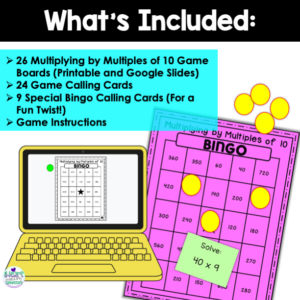 Multiplying by Multiples of 10 Bingo Game
