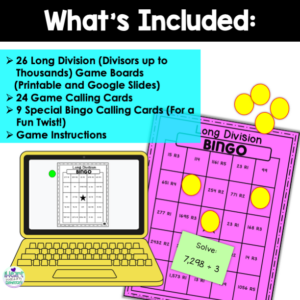 Long Division Up to Thousands – Bingo Game