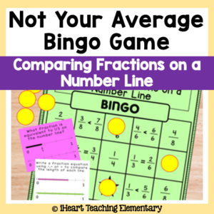 Comparing Fractions on a Number Line Bingo Game