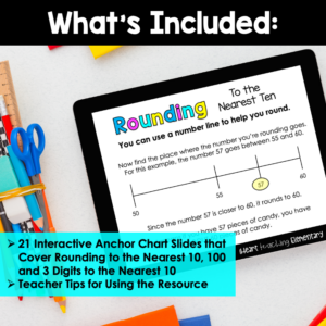 Rounding to the Nearest 10 and 100 Interactive Anchor Chart Slides