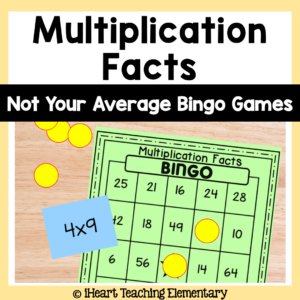 Multiplication Facts Practice Bingo Game