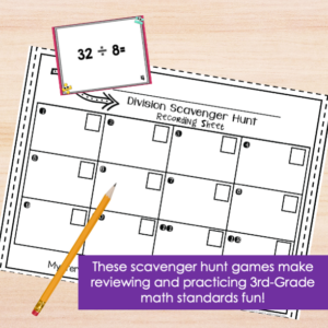 3rd Grade Math Review Games – Scavenger Hunts Bundle