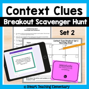 Context Clues Set 2 Scavenger Hunt Breakout Game