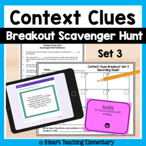 Context Clues Set 3 Scavenger Hunt Breakout Game