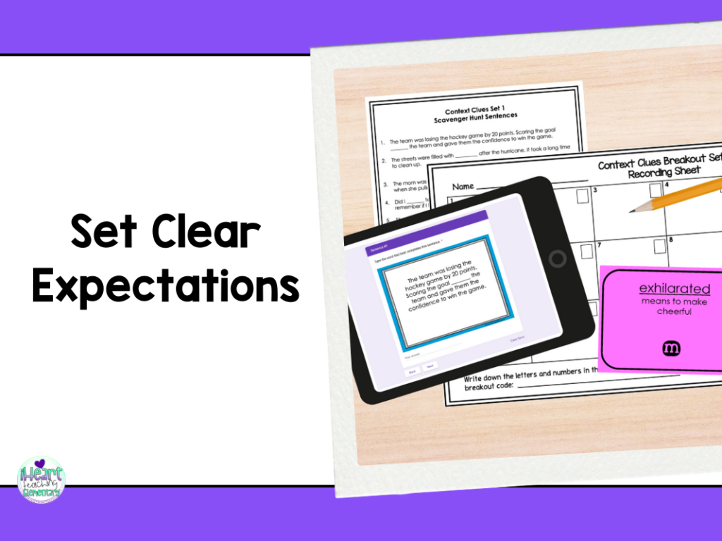 classroom management set clear expectations with activity picture