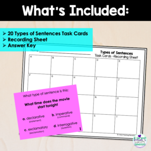 Types of Sentences Task Cards