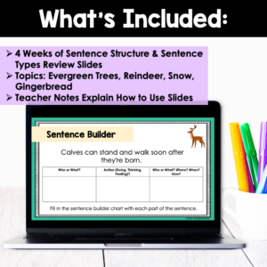 December Nonfiction Sentence Structure Daily Tasks