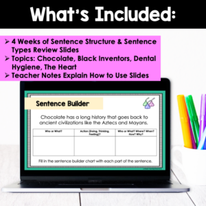 February Non-Fiction Sentence Structure Daily Tasks